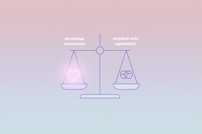 Visual comparison chart of situationship vs friends with benefits