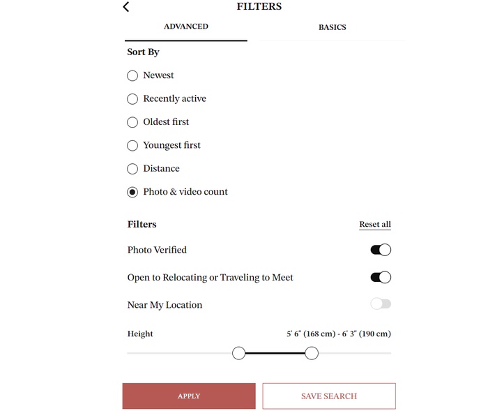 BiCupid filter
