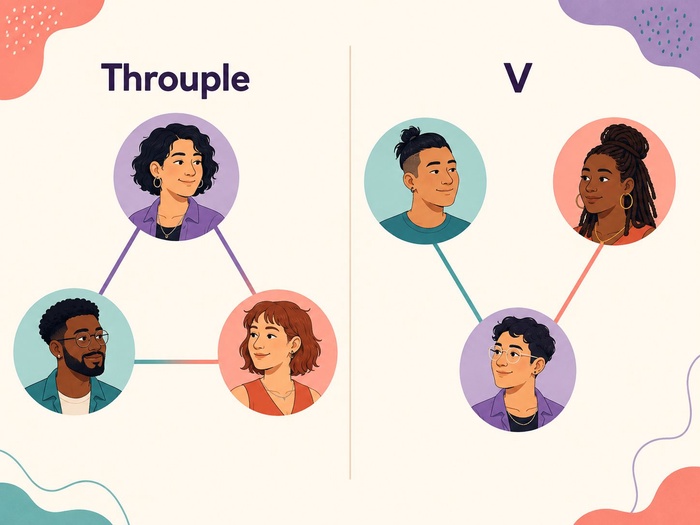 Throuple or V relationship