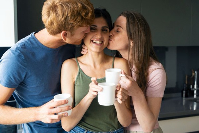 a couple kissing a unicorn in Chelsea